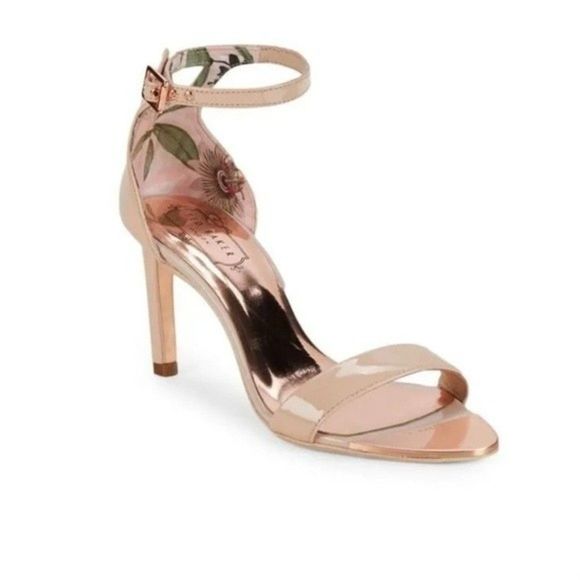 Ted Baker Shoes - Ted Baker London Ulaniil Heeled Sandals Ankle Strap Floral Design Sz 8.5 US